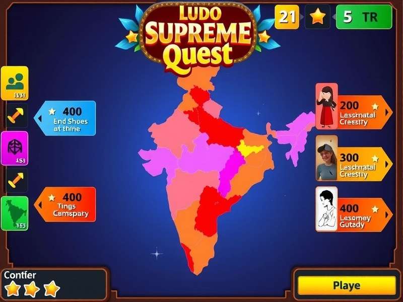 Ludo Supreme Quest Star gameplay screenshot showing colorful board and tokens